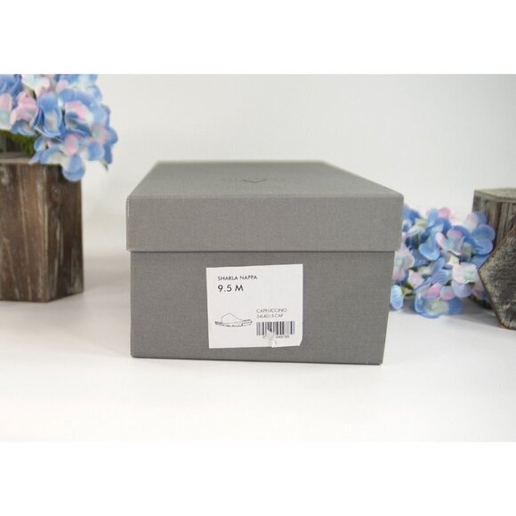 Aquatalia Sharla Cappucino Nappa Leather Open Toe Loafer Mule Flats Size 9.5 NIB - Picture 8 of 8